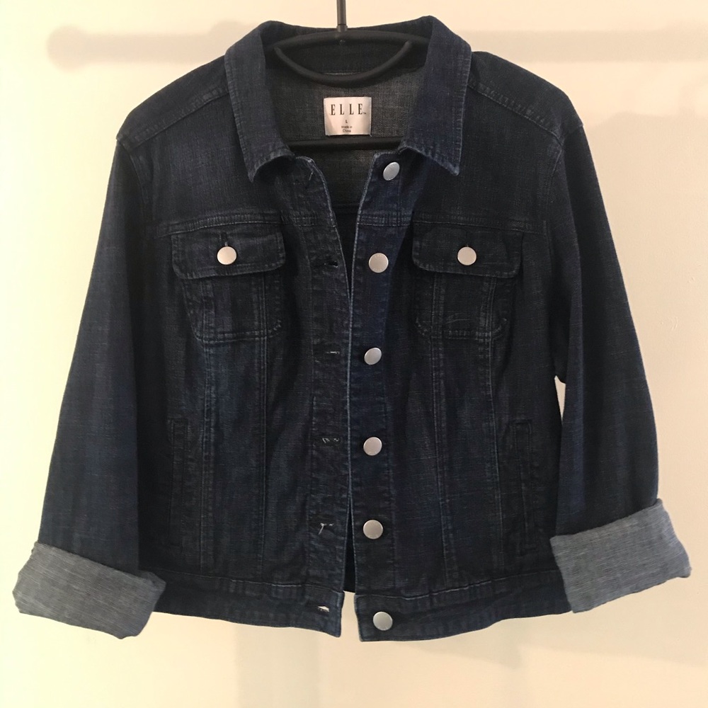 Elle Dark Blue Denim Jacket (EUC) L